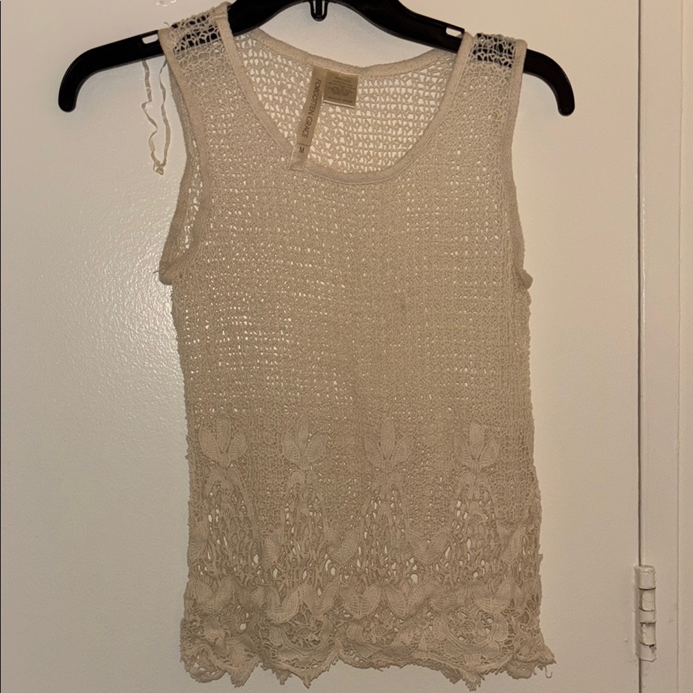 Elegant Cream Crochet Lace Top